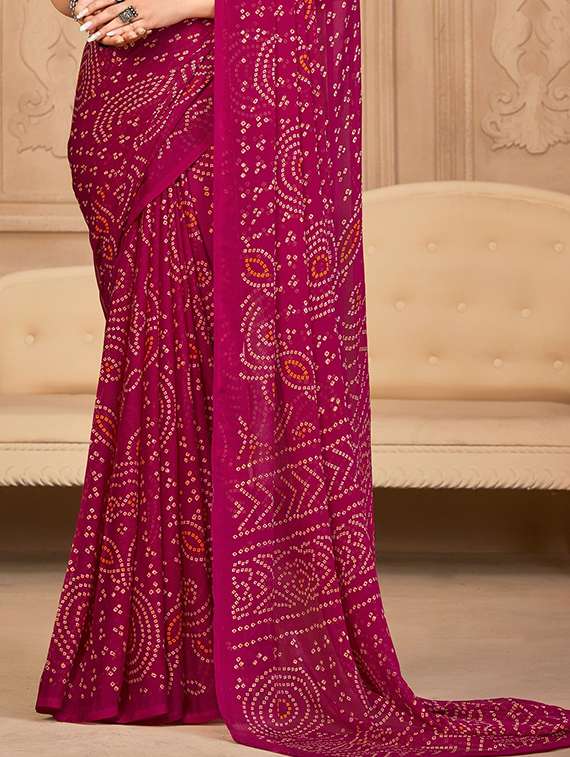 women printed casual wear saree with blouse - 22279068 -  Standard Image - 3
