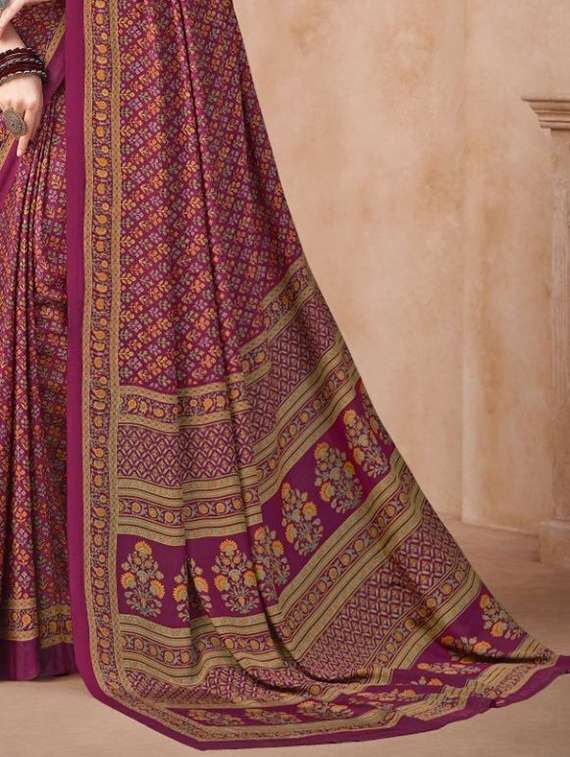 women printed casual wear saree with blouse - 22279076 -  Standard Image - 3