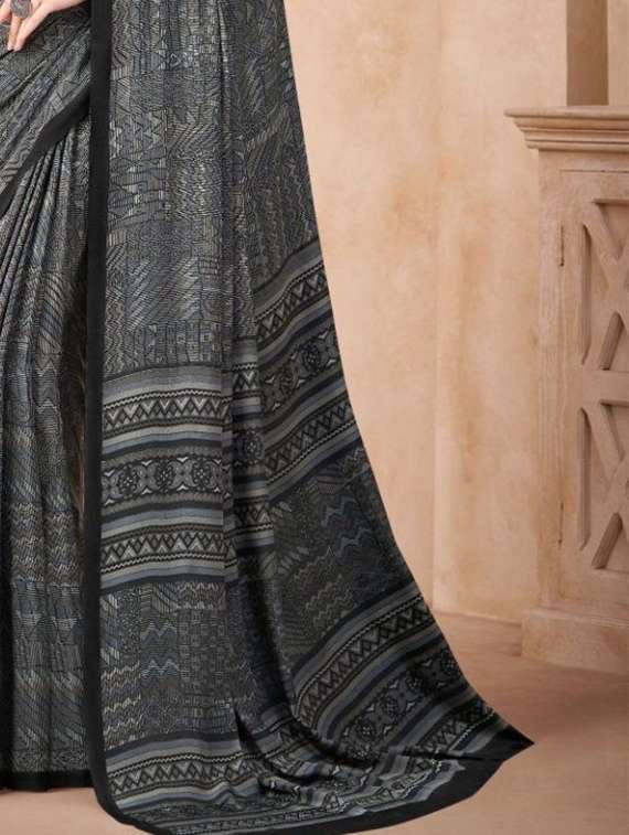 women printed casual wear saree with blouse - 22279077 -  Standard Image - 3