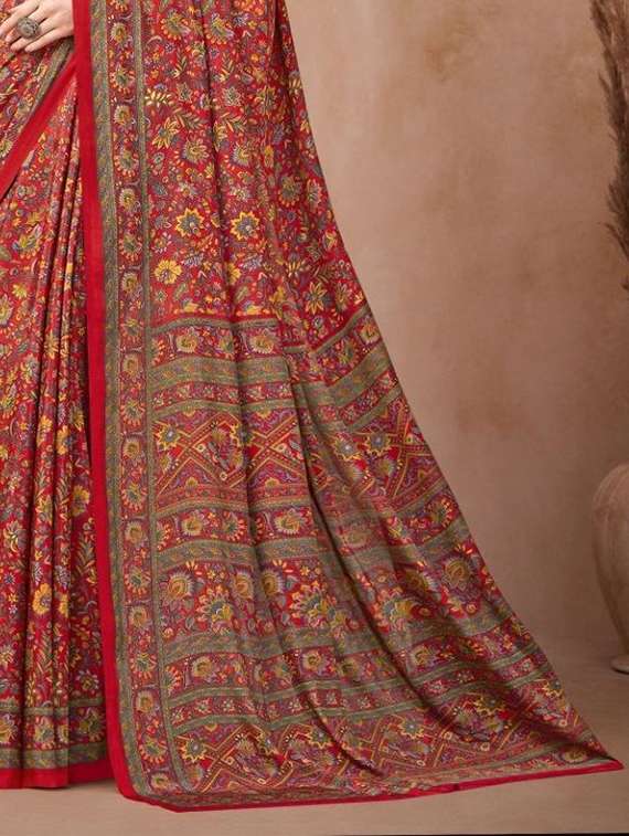 women printed casual wear saree with blouse - 22279079 -  Standard Image - 3