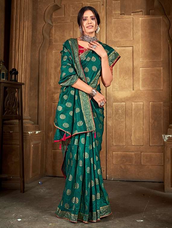 women foil printed saree with blouse