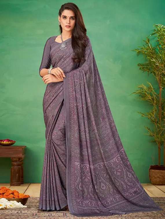 women printed casual wear saree with blouse