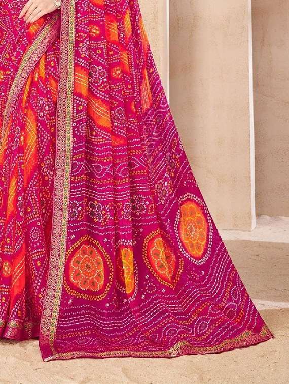 women printed casual wear saree with blouse - 22279100 -  Standard Image - 3