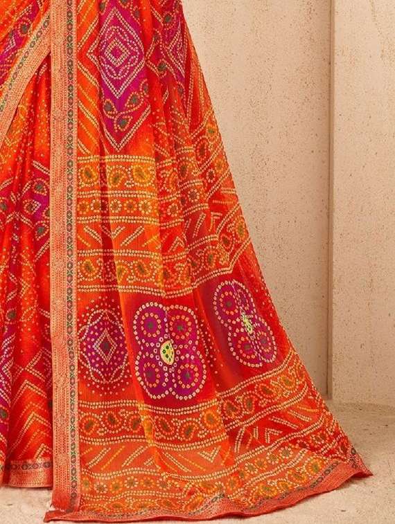 women printed casual wear saree with blouse - 22279109 -  Standard Image - 3