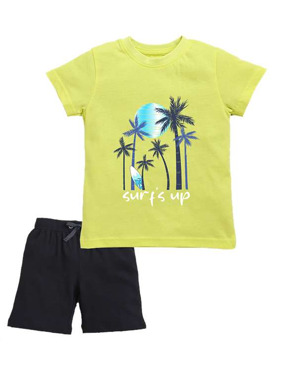 boys printed t-shirt and shorts set