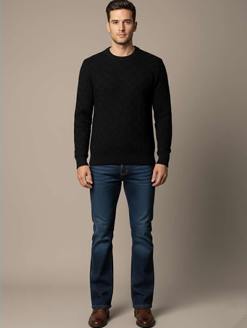 men self design long sleeve regular fit pullover  - 22279175 -  Standard Image - 3