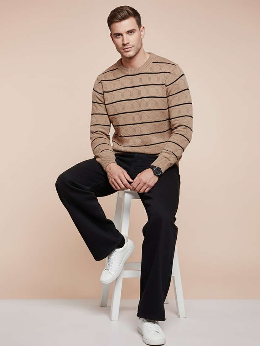 men self design long sleeve regular fit pullover  - 22279185 -  Standard Image - 3