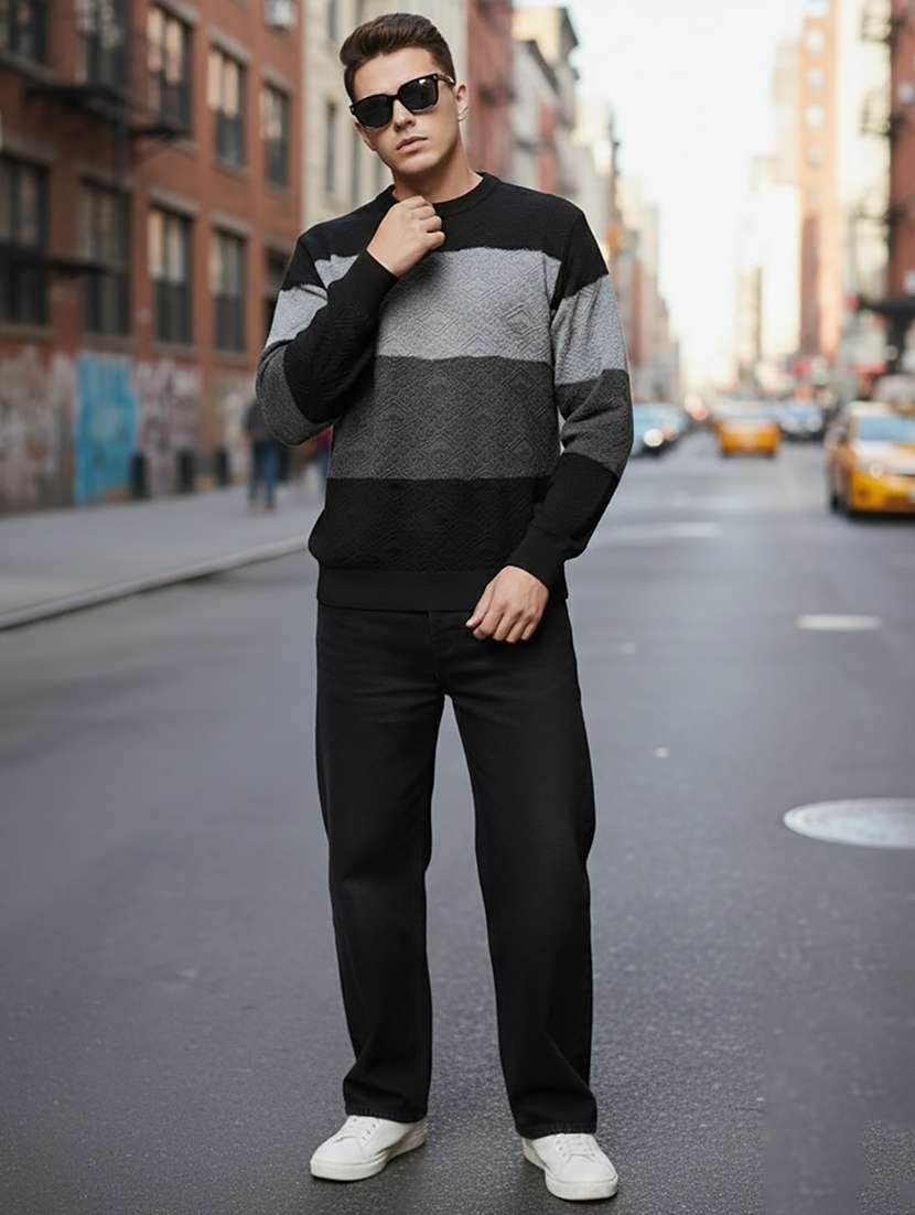 men scolor block long sleeve regular fit pullover  - 22279196 -  Standard Image - 3