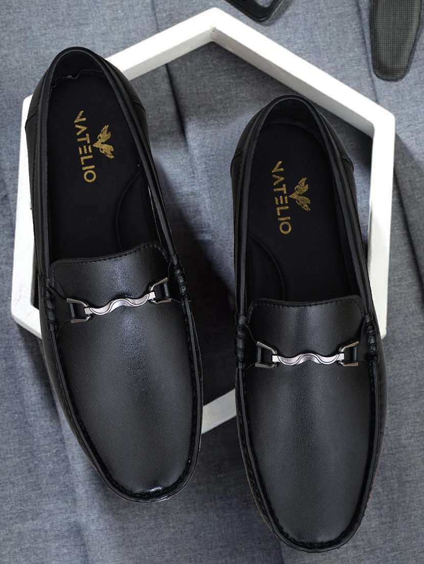 men solid horsebit slip on loafer