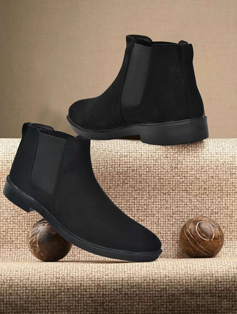 men solid slip on chelsea boots