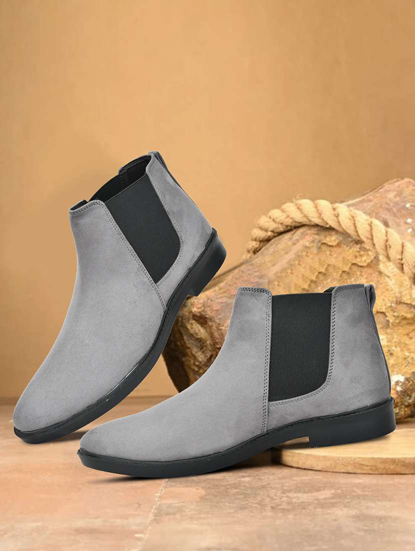 men solid slip on chelsea boots