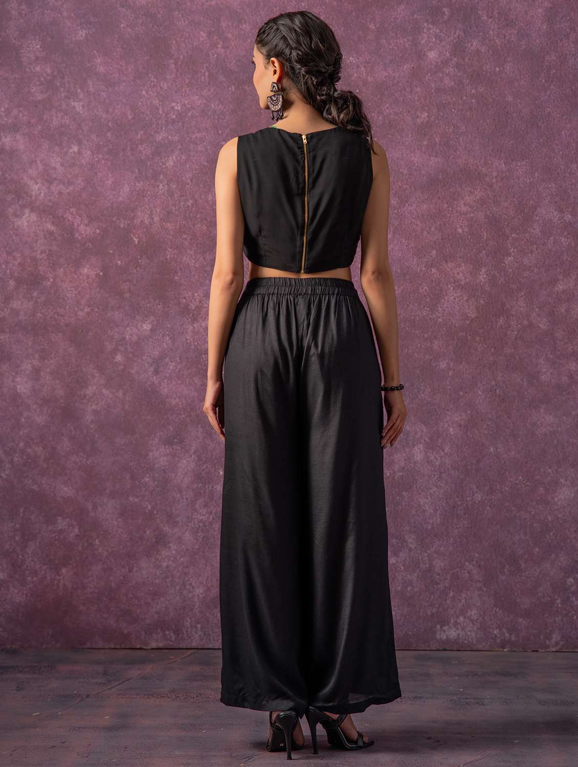 women solid with work sleeveless ethnic top - 22279257 -  Standard Image - 3