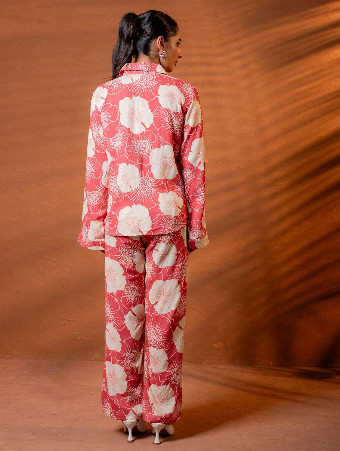 women floral long sleeve shirt & trouser co-ord set - 22279298 -  Standard Image - 3