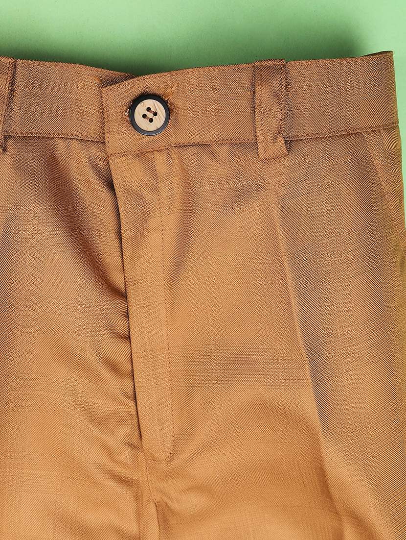 boys solid collared shirt and trouser suit set - 22279715 -  Standard Image - 5