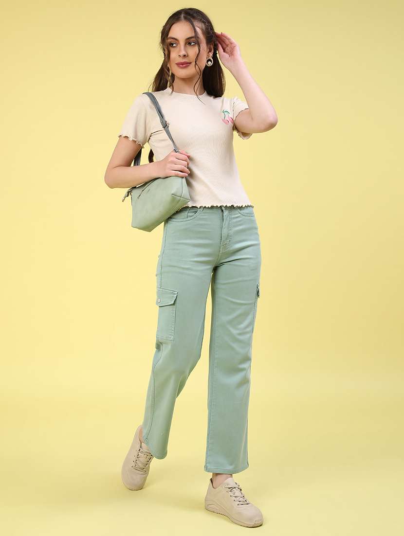 green denim cargos - 22279864 -  Standard Image - 5