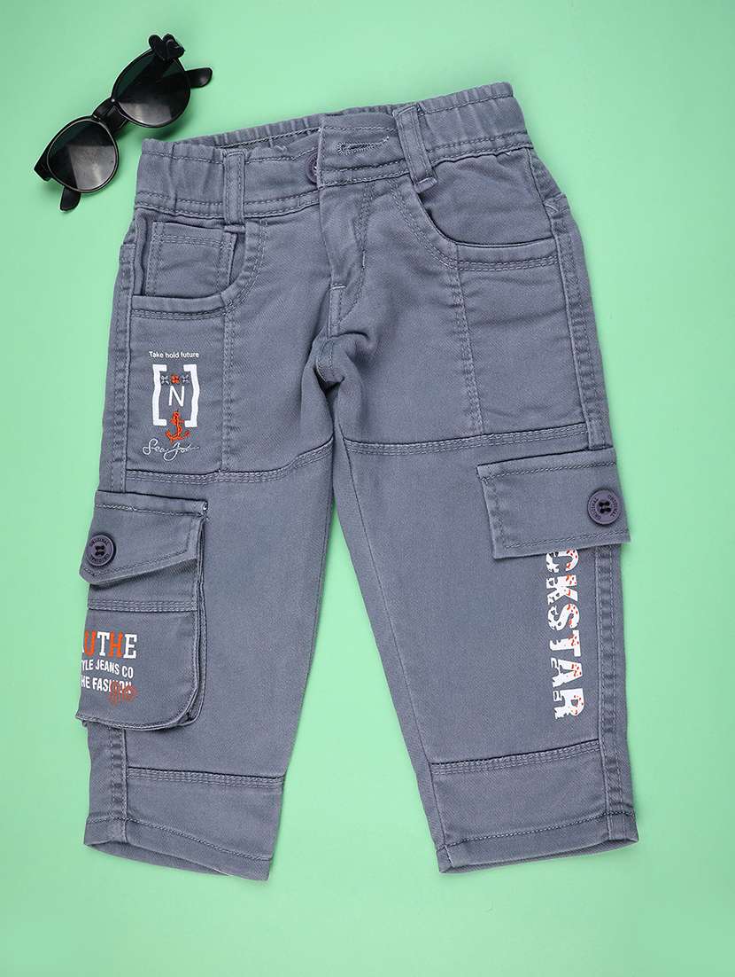 boys typographic mid rise regular fit cargo