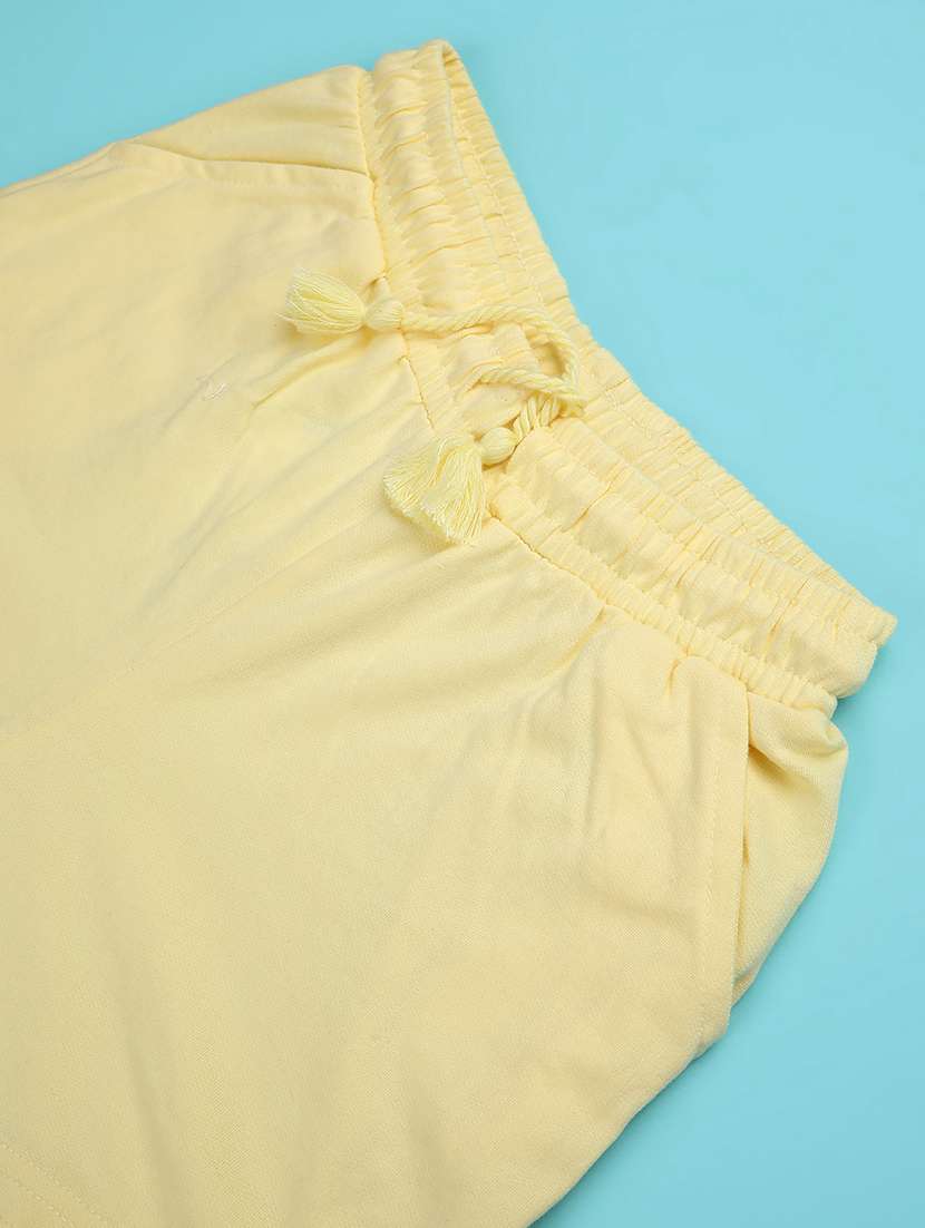 yellow cotton shorts & three fourth - 22279926 -  Standard Image - 3