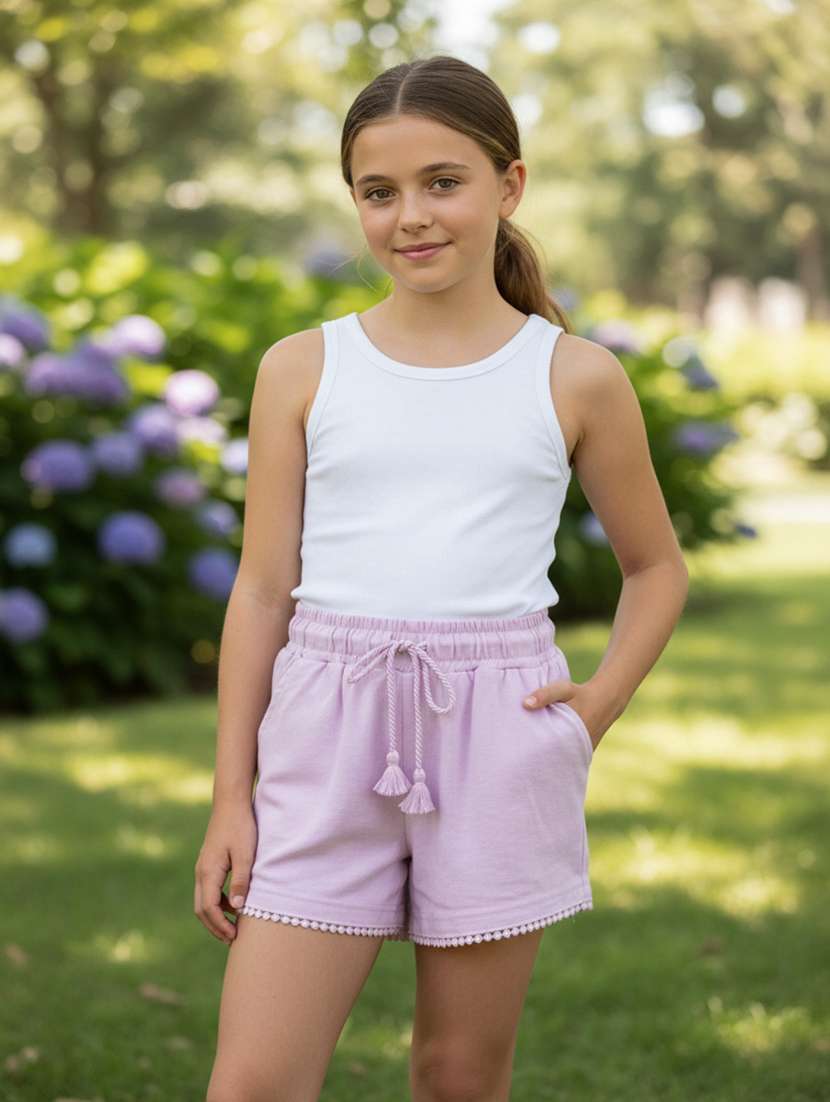 pink cotton shorts & three fourth