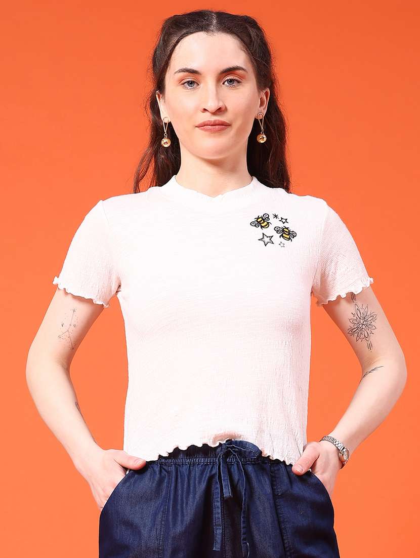 women solid short sleeve t-shirt