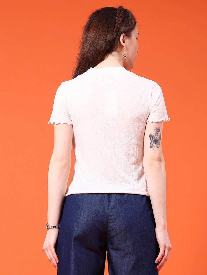 women solid short sleeve t-shirt - 22280003 -  Standard Image - 3