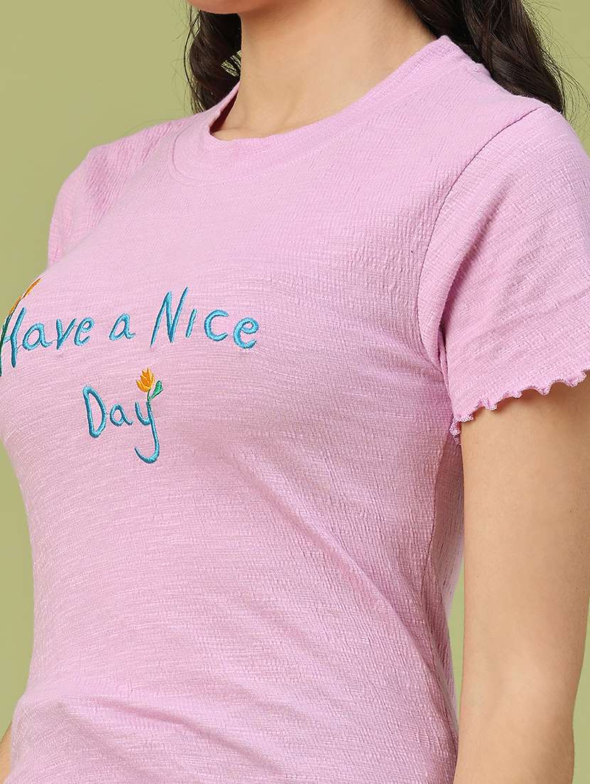 women embeoidered short sleeve t-shirt - 22280009 -  Standard Image - 5