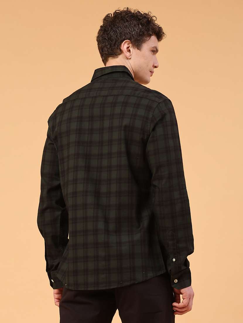 men checkered long sleeve regular fit casual shirt - 22280042 -  Standard Image - 3