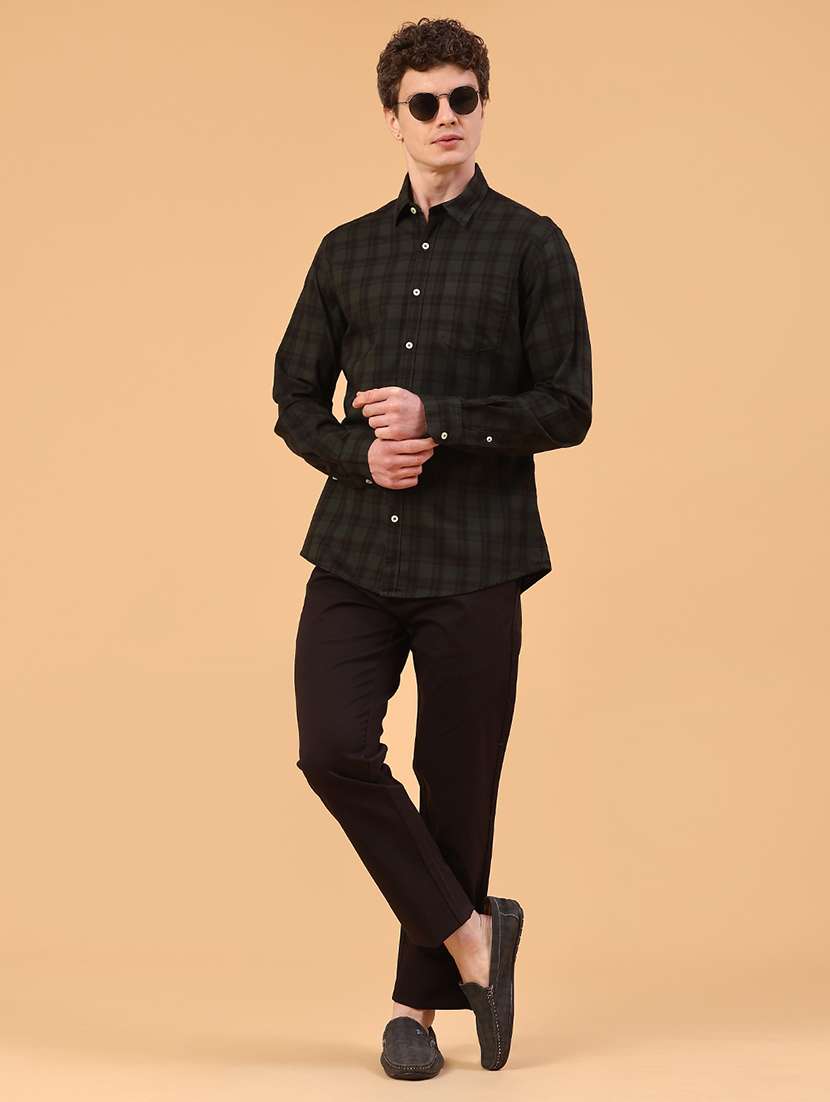 men checkered long sleeve regular fit casual shirt - 22280042 -  Standard Image - 5
