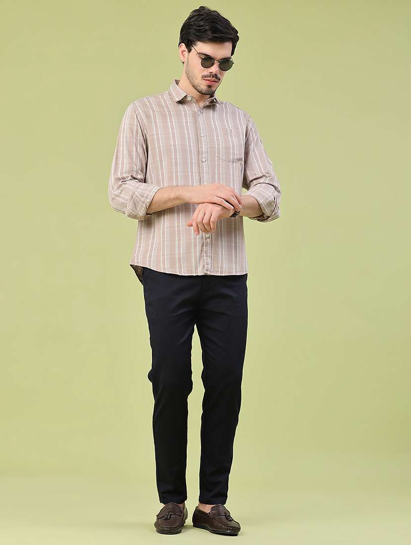 Men Striped Long Sleeve Regular Fit Casual Shirt - 22280043 -  Standard Image - 5