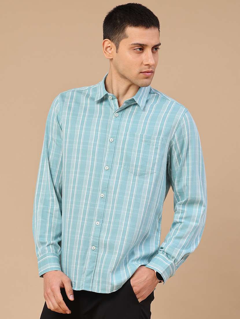 men striped long sleeve regular fit casual shirt - 22280044 -  Standard Image - 3