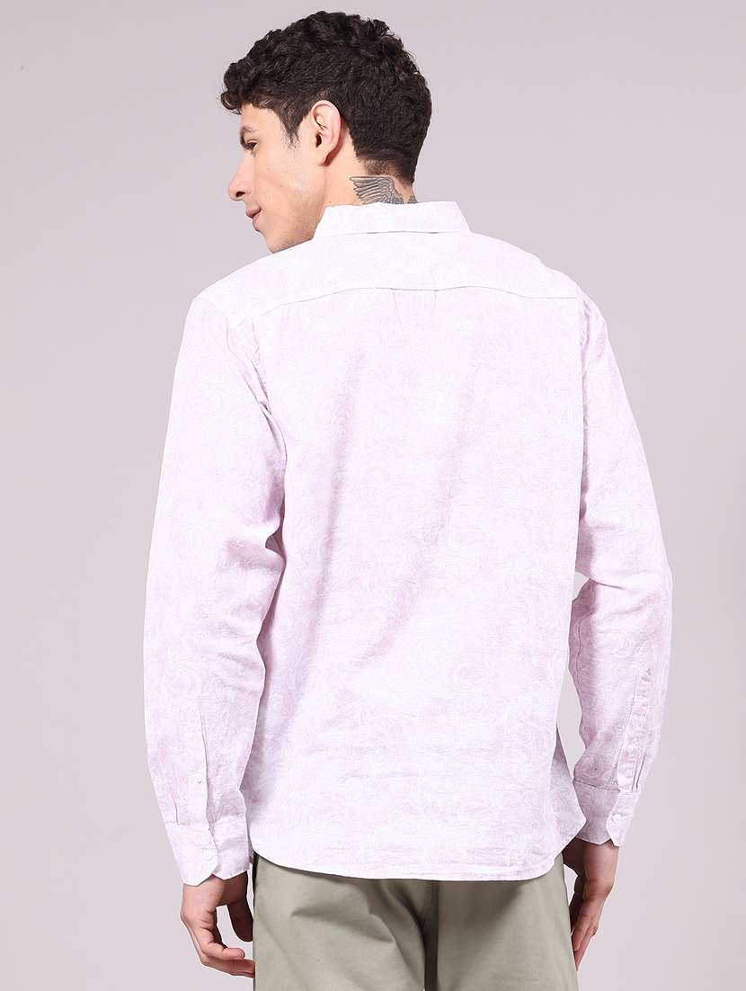 men printed long sleeve regular fit casual shirt - 22280047 -  Standard Image - 3