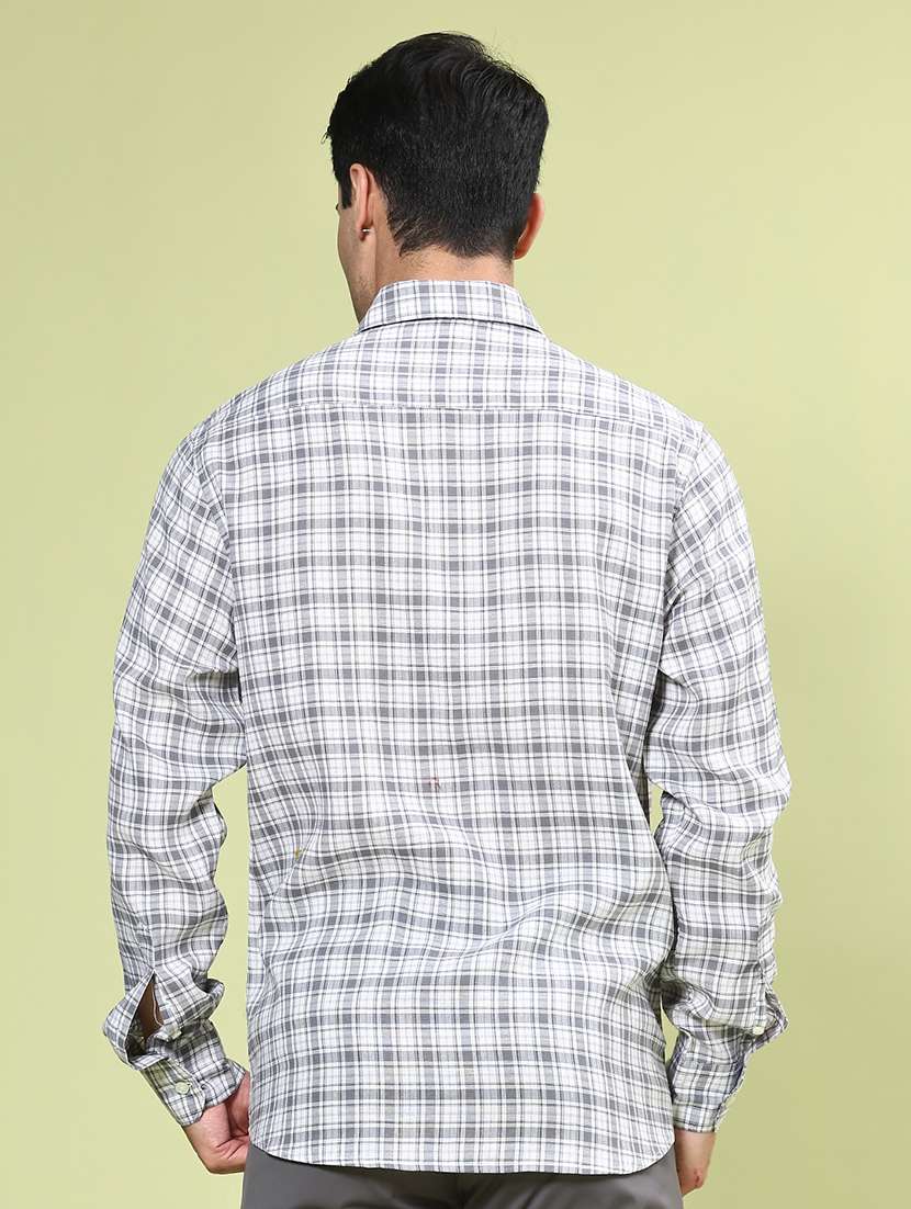 men checkered long sleeve regular fit casual shirt - 22280049 -  Standard Image - 3