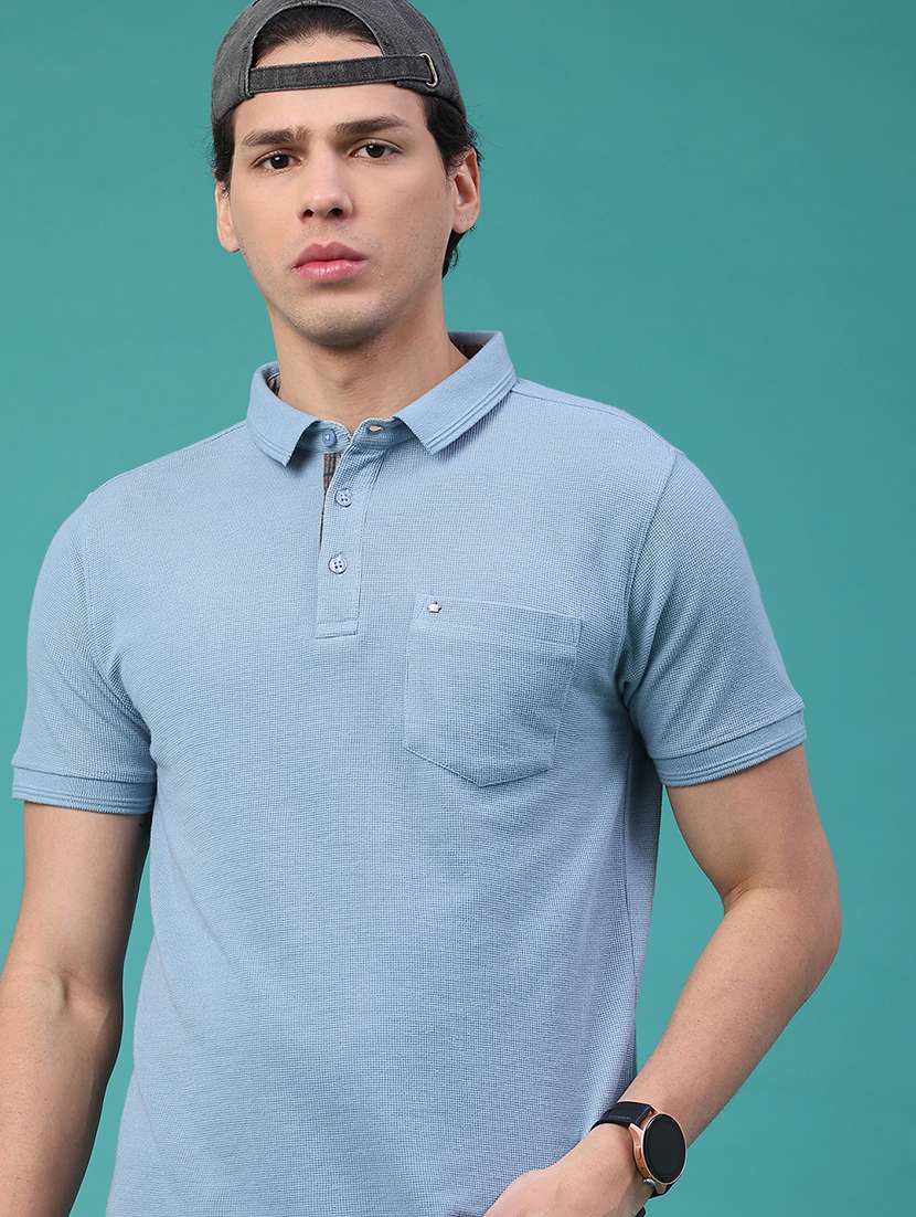 men self design short sleeve regular fit polo t-shirt