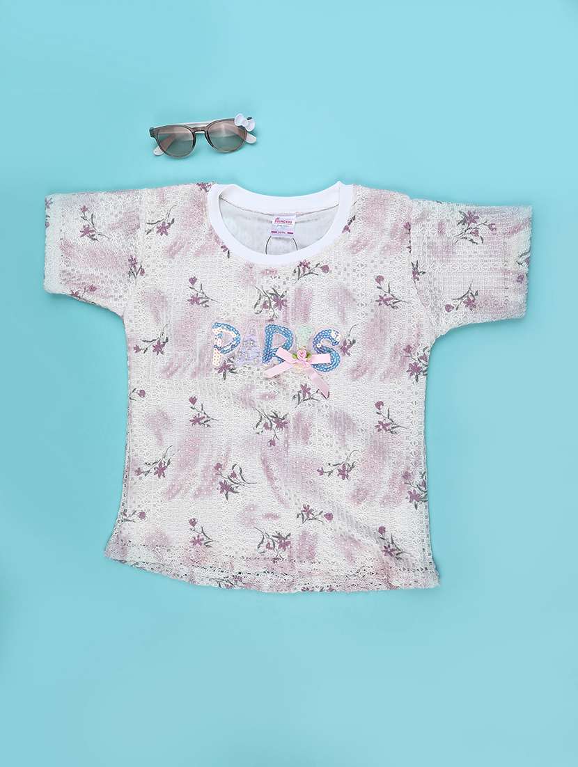 girls printed short sleeve top