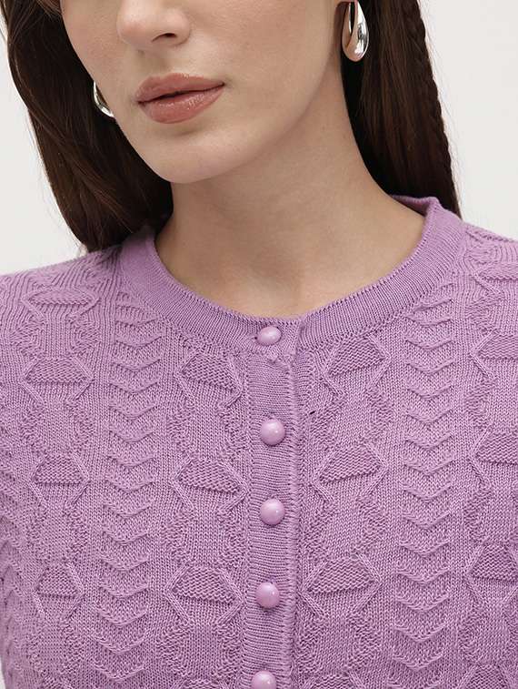 women self designed long sleeve cardigan - 22280088 -  Standard Image - 5