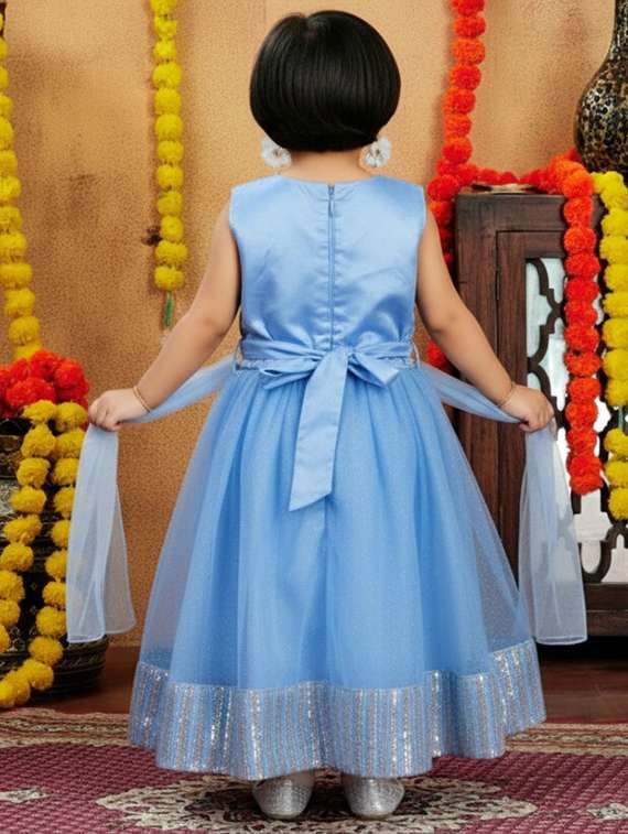 girls embroidered lehenga choli with dupatta set - 22280096 -  Standard Image - 3