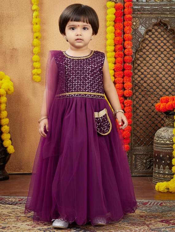 girls embroidered lehenga choli with dupatta set