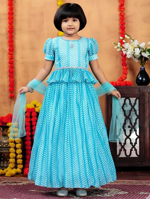 girls printed lehenga choli with dupatta set
