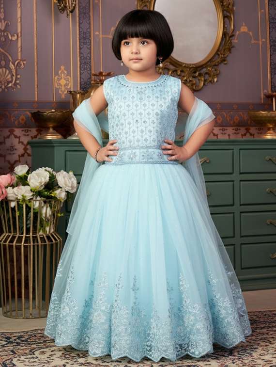 girls embroidered lehenga choli with dupatta set