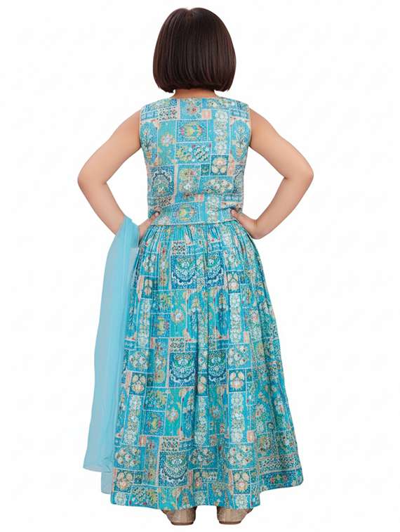 girls printed lehenga choli with dupatta set - 22280125 -  Standard Image - 3