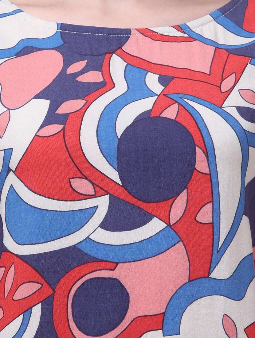 women printed bell sleeve regular top - 22280128 -  Standard Image - 5