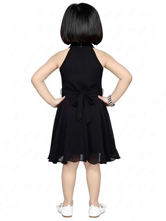 girls solid sleeveless fit & flare dress - 22280136 -  Standard Image - 3