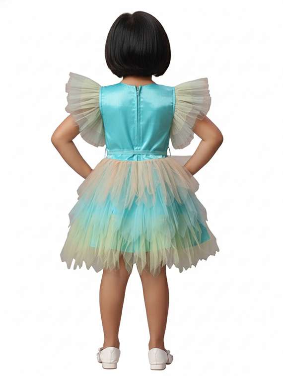 girls sequined round neck flared dress - 22280140 -  Standard Image - 3