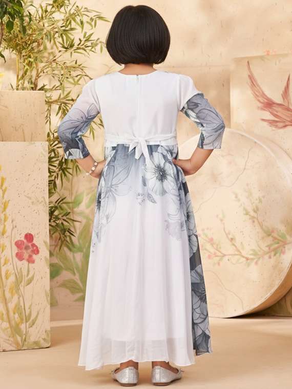 girls printed bell sleeve fit & flare dress - 22280153 -  Standard Image - 3