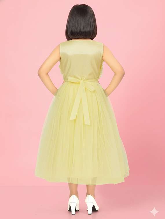 kids solid round neck dress - 22280160 -  Standard Image - 3