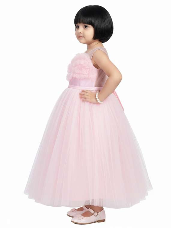 kids solid round neck dress - 22280162 -  Standard Image - 3