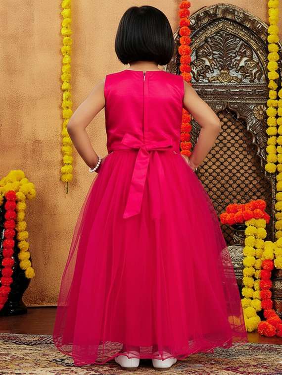 kids solid round neck dress - 22280167 -  Standard Image - 3