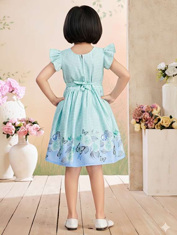 girls printed short sleeve fit & flare dress - 22280197 -  Standard Image - 3