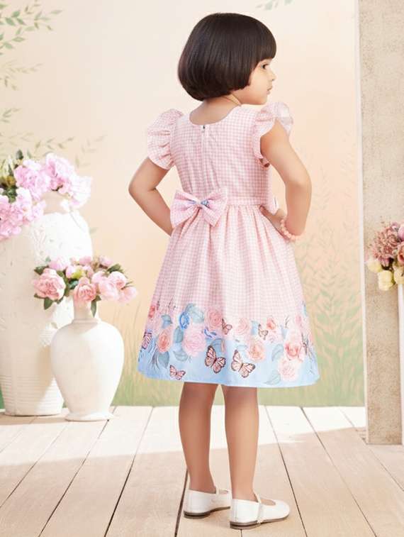 girls printed short sleeve fit & flare dress - 22280198 -  Standard Image - 3