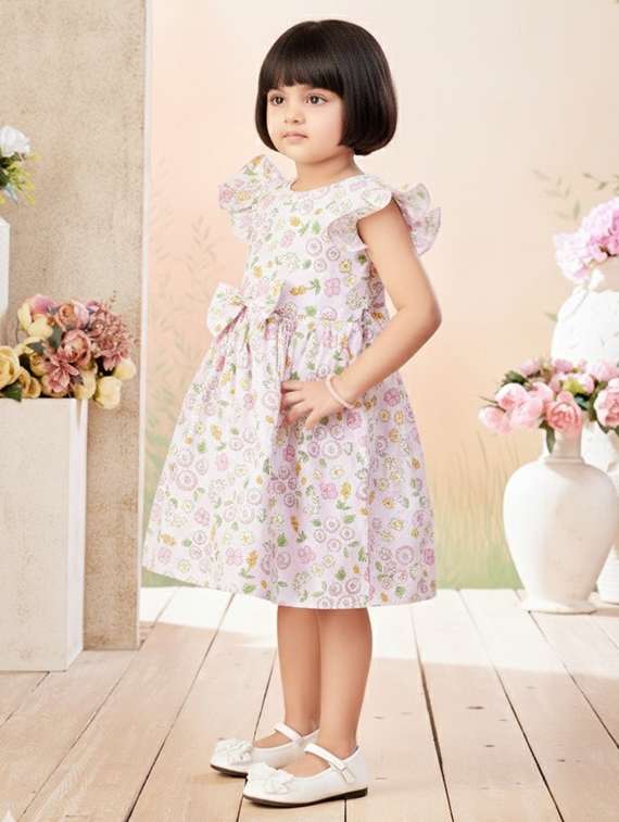 girls printed short sleeve fit & flare dress - 22280201 -  Standard Image - 3