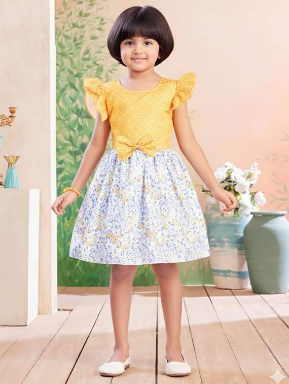 kids printed round neck dress